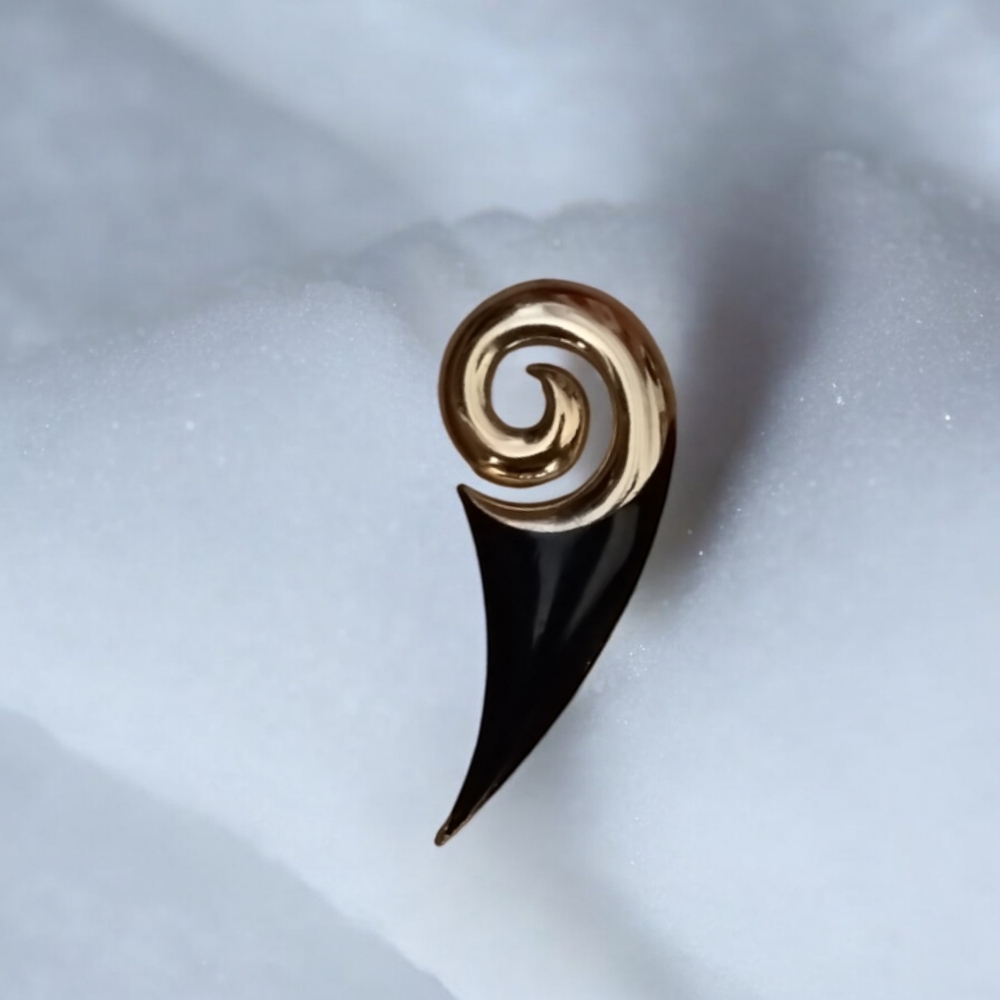 M. Jent Spiral Enameled Brooch